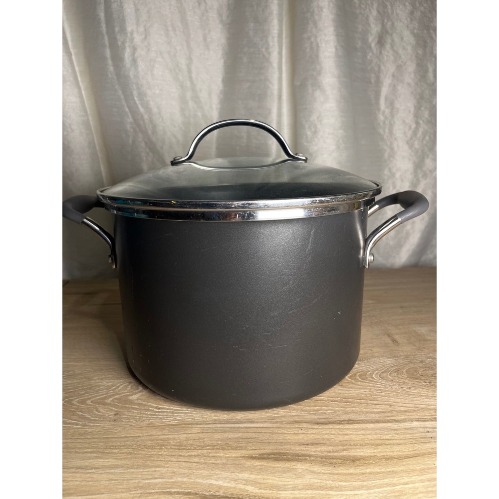 The Pampered Chef 8 Qt Stock Pot Hard Anodized Titanium Nonstick TQQQ07 with Lid